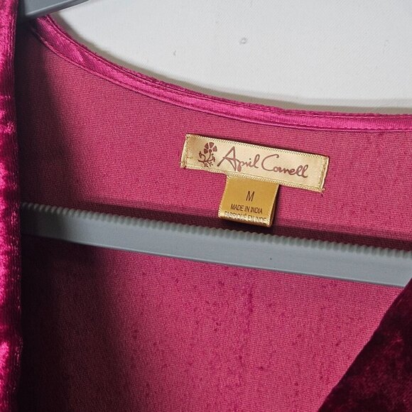 April Cornell Velvet Velour Sleeveless Magenta Dress M Boho‎ Cowl Neck Holiday - Picture 4 of 9